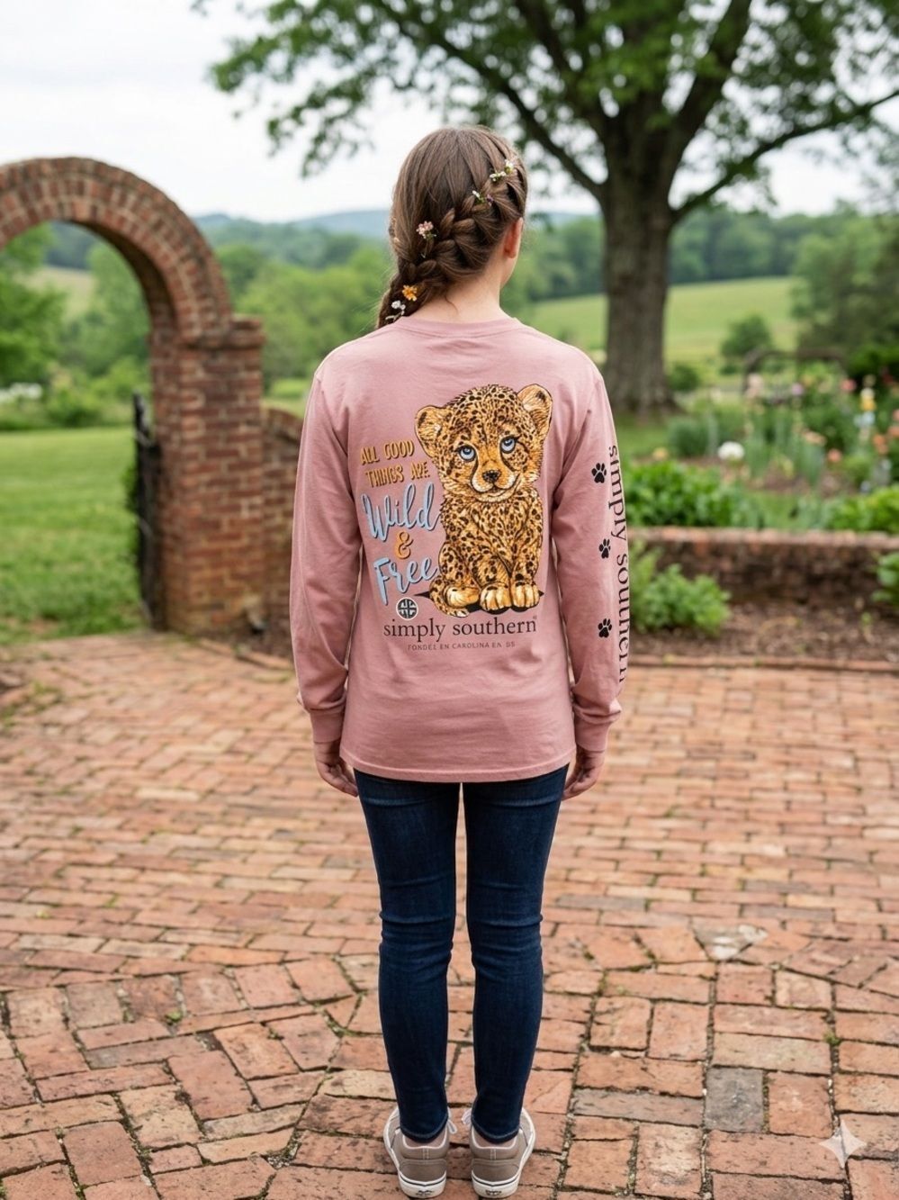 Simply Southern wild & free long sleeve shirt NWOT